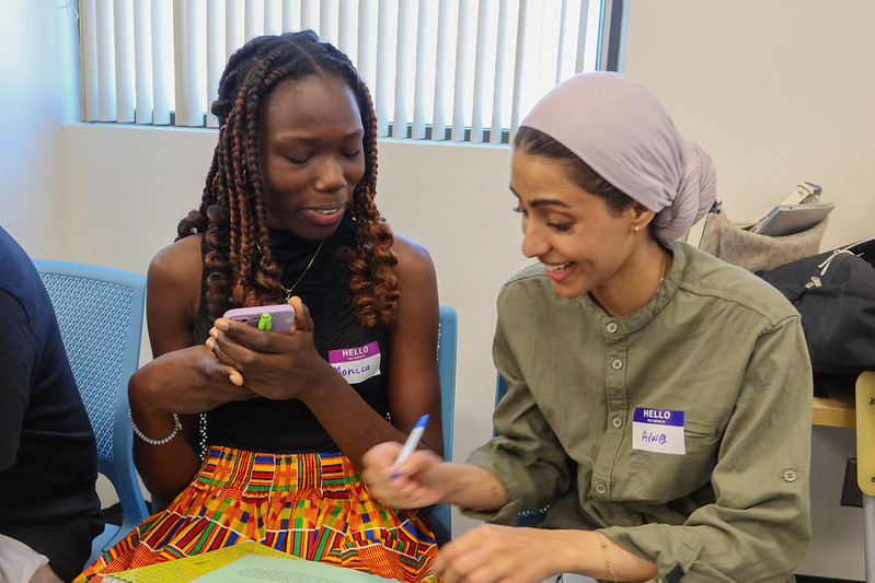 Two ASU Global Launch students introducing themselves on the first day of class.