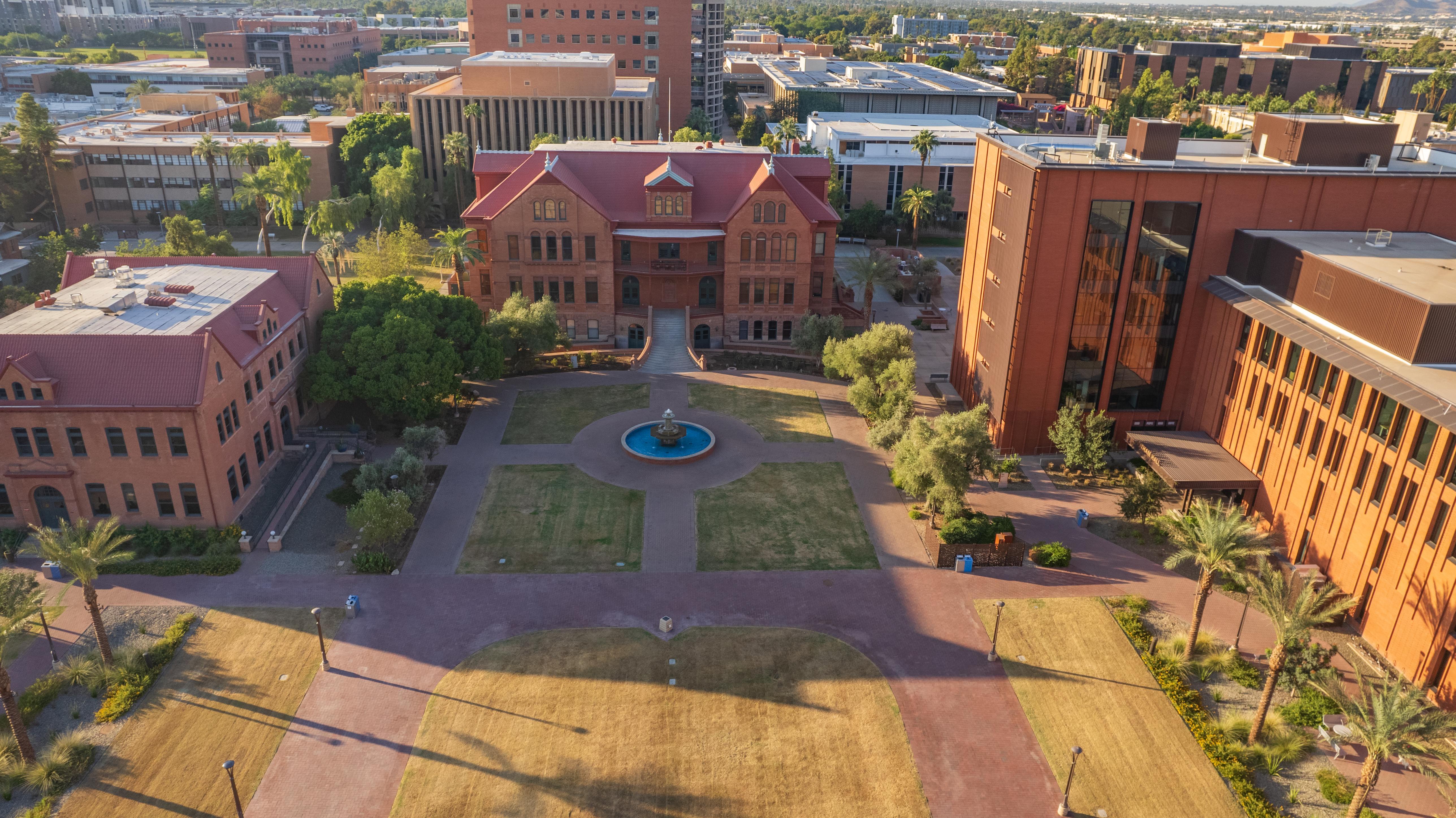 Aerial view of the ASU campus in Tempe, Arizona