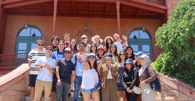 2023 ASU Summer Experience international students visiting Old Main.